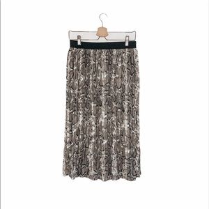 NWT Rachel Zoe Snake Skin Midi Pleated Skirt